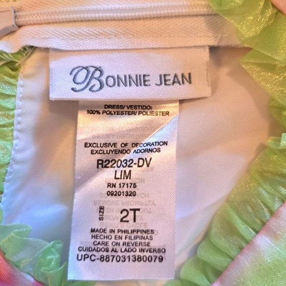 Bonnie Jean Pastel Multicolored Party Dress Size 2T - Picture 4 of 4